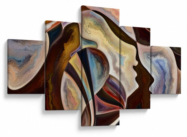Obraz - Abstrakce hlav (125x70 cm)