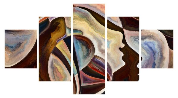 Obraz - Abstrakce hlav (125x70 cm)