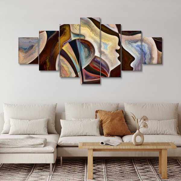 Obraz - Abstrakce hlav (210x100 cm)