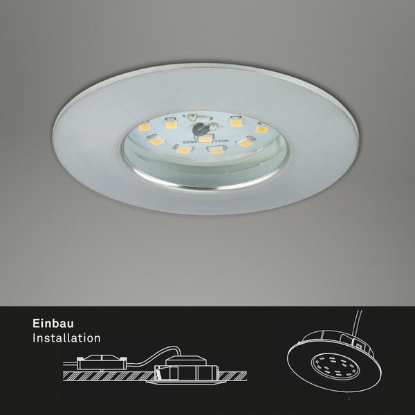 BRILONER 3ks sada LED vestavné svítidlo, pr. 7,5 cm, 6,5 W, hliník IP44 BRI 7295-039