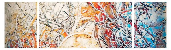 Obraz - Mozaiková abstrakce (170x50 cm)