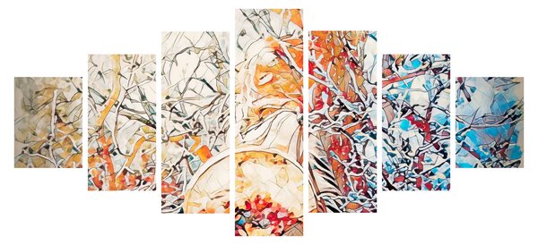 Obraz - Mozaiková abstrakce (210x100 cm)