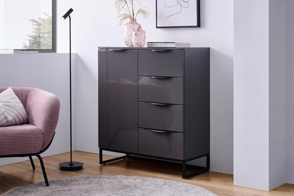 REGÁL, antracitová, 46/90/40 cm Hom`in - Šatní skříně