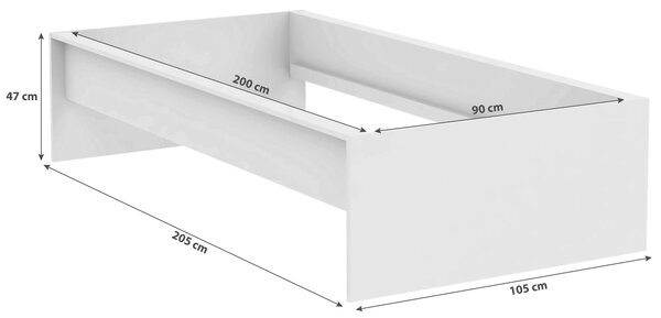 RÁM POSTELE, 90/200 cm Hom`in - Kostry postelí & díly k postelím