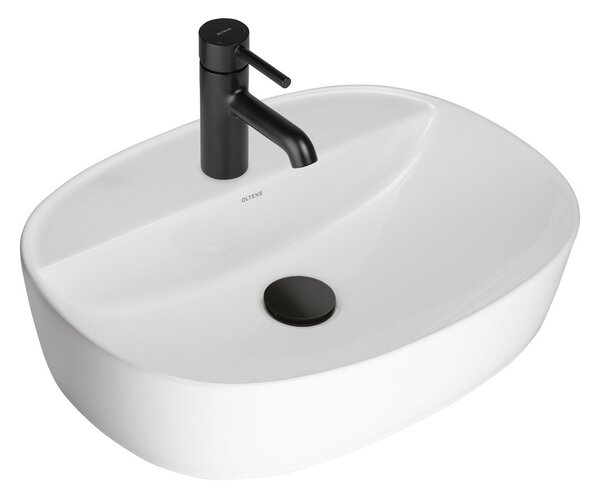 Oltens Hamnes umyvadlo 51x39 cm oválné na pult bílá lesk 41313000