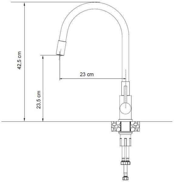 Quadron Agnes baterie pro vodní filtr stojící ušlechtilá ocel 52141BS