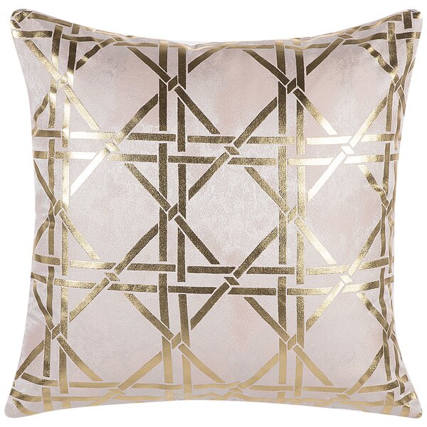 Sada 2 dekorativních polštářů CASSIA 45 x 45 cm Růžová Geometrický vzor