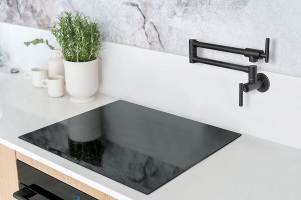 Berg Pot Filler kuchyňská baterie na stěnu černá 830135B