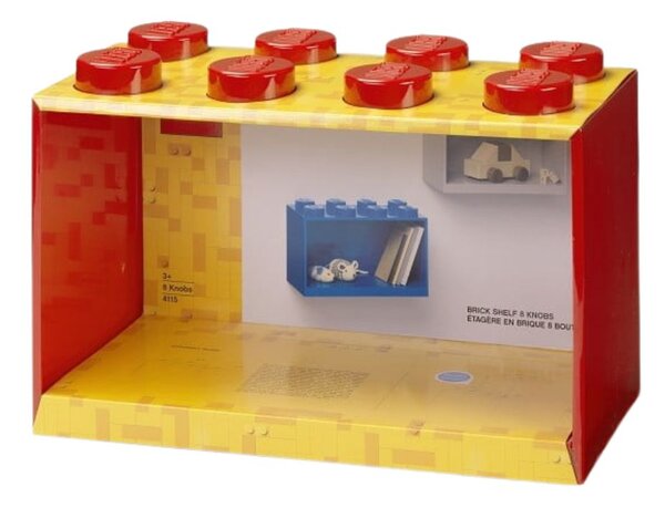 Červená nástěnná police LEGO® Storage 21 x 32 cm