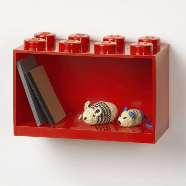 Červená nástěnná police LEGO® Storage 21 x 32 cm