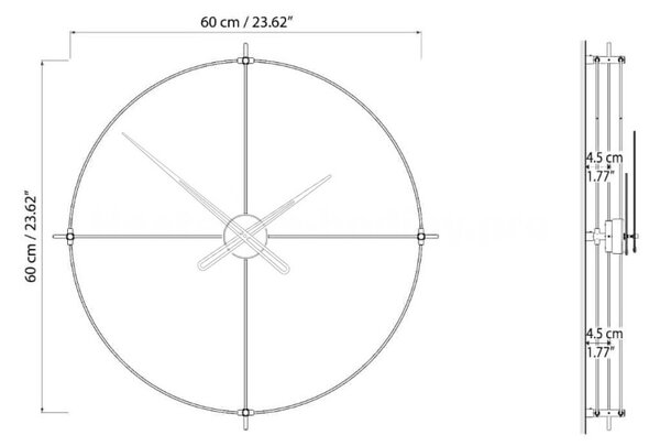 Mclocks Designové nástěnné hodiny TM601 Timeless antique gold-black 60cm