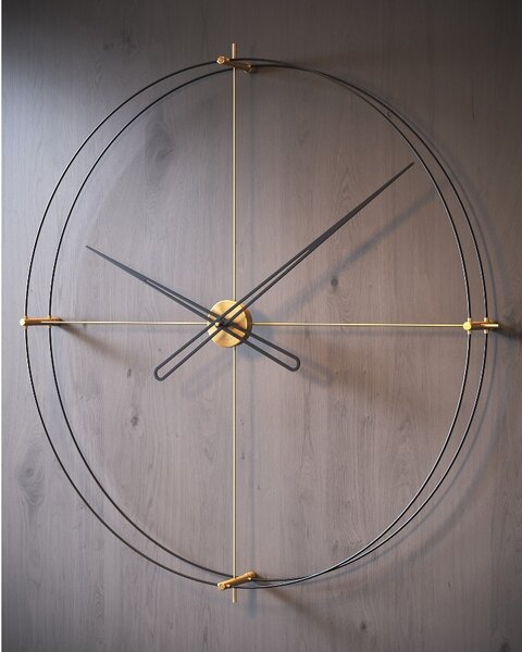 Mclocks Designové nástěnné hodiny TM601 Timeless antique gold-black 60cm