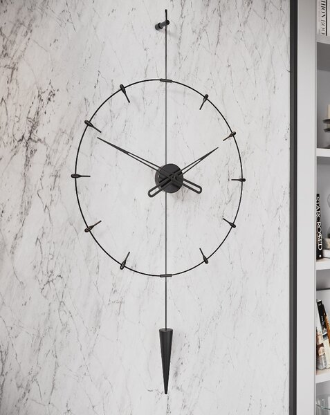 Mclocks Designové nástěnné hodiny PIP802 Pendulum Plus Indicator black-black 60cm