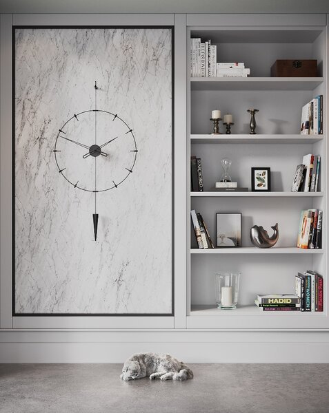 Mclocks Designové nástěnné hodiny PIP802 Pendulum Plus Indicator black-black 60cm