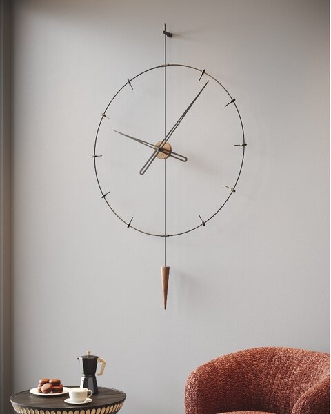 Mclocks Designové nástěnné hodiny PIP811 Pendulum Plus Indicator oak-black-black 60cm