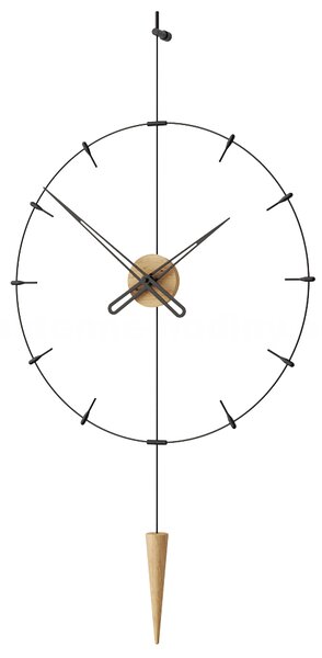 Mclocks Designové nástěnné hodiny PIP811 Pendulum Plus Indicator oak-black-black 60cm