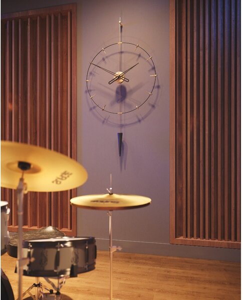 Mclocks Designové nástěnné hodiny PIP810 Pendulum Plus Indicator gold mat-black 60cm