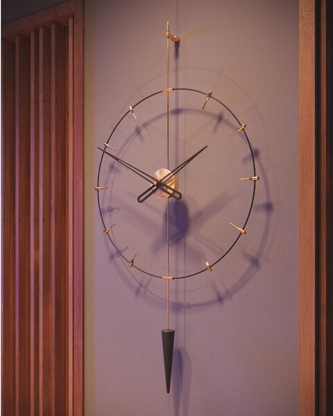 Mclocks Designové nástěnné hodiny PIP810 Pendulum Plus Indicator gold mat-black 60cm