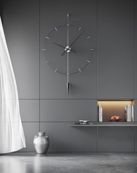 Mclocks Designové nástěnné hodiny PIP811 Pendulum Plus Indicator silver mat-black 60cm