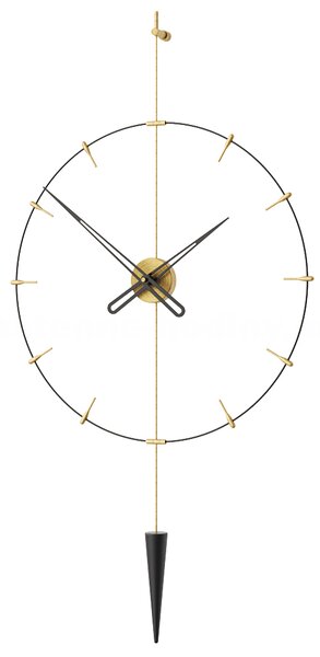 Mclocks Designové nástěnné hodiny PIP810 Pendulum Plus Indicator gold mat-black 60cm