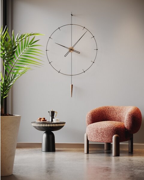 Mclocks Designové nástěnné hodiny PIP811 Pendulum Plus Indicator oak-black-black 60cm