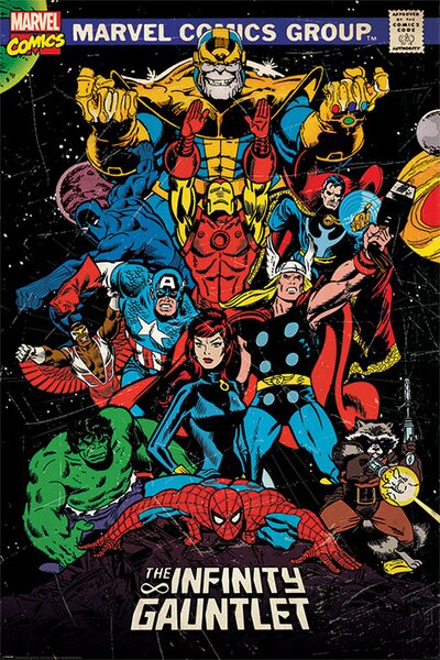 Plakát, Obraz - Marvel Retro - The Infinity Gauntlet