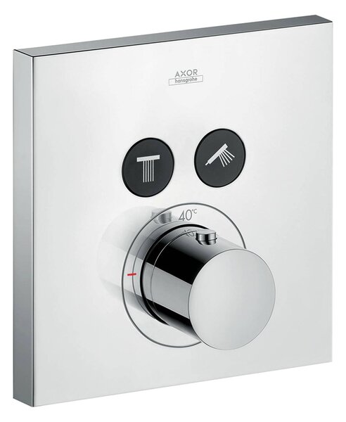 AXOR ShowerSolutions Termostat s podomítkovou instalací, hranatá verze, pro 2 spotřebiče, chrom 36715000