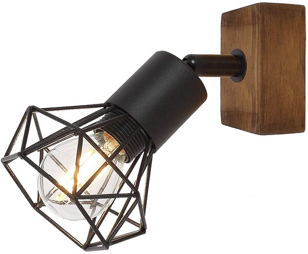 Rabalux Zeus nástěnné svítidlo 1x40 W černá-dřevo 3137