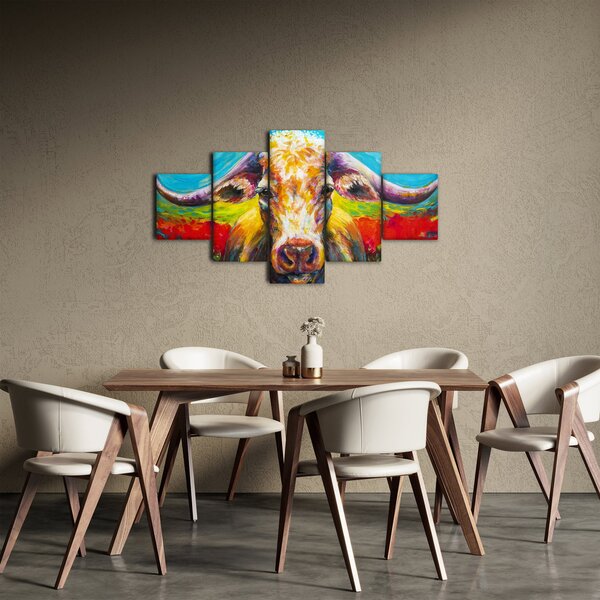 Obraz - Malovaná kráva (125x70 cm)