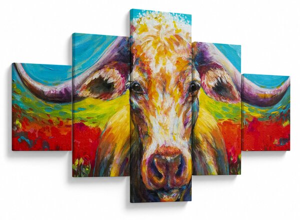 Obraz - Malovaná kráva (125x70 cm)