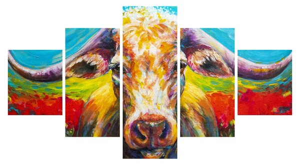 Obraz - Malovaná kráva (125x70 cm)