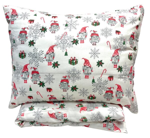 Povlečení bavlněné Vánoční Merry Christmas white 200x140cm+90x70cm TiaHome