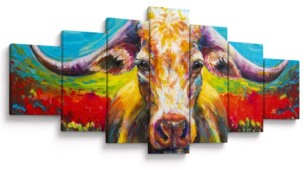 Obraz - Malovaná kráva (210x100 cm)
