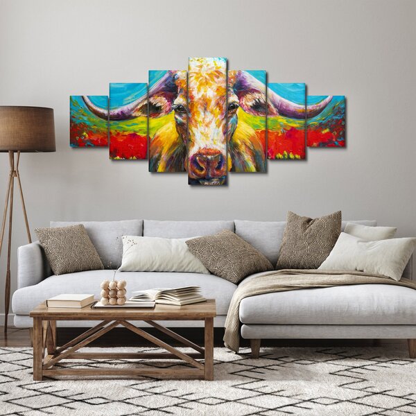 Obraz - Malovaná kráva (210x100 cm)