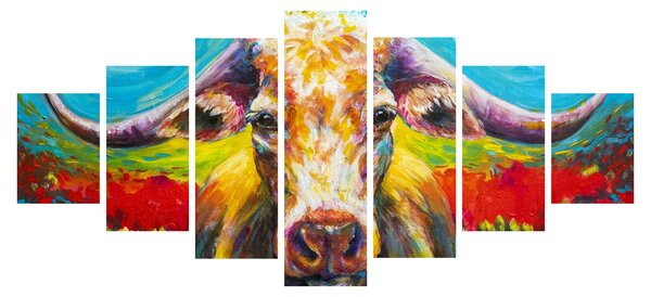 Obraz - Malovaná kráva (210x100 cm)