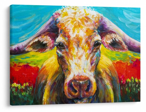 Obraz - Malovaná kráva (70x50 cm)