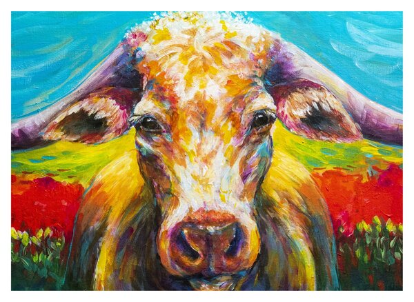 Obraz - Malovaná kráva (70x50 cm)