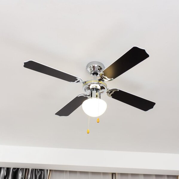 ZEVENTI - Stropní ventilátor NAVAGIO 1xE27/60W/230V černá/bílá