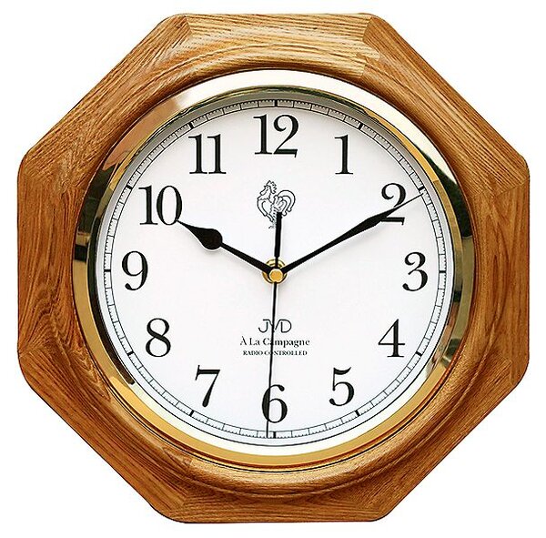 Dřevěné rádiem řízené nástěnné hodiny JVD NR7172.4 ve francouzském stylu (POŠTOVNÉ ZDARMA!!)