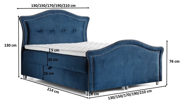 Kouzelná rustikální postel Bradley Lux 180x200, zelená + TOPPER