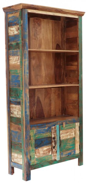 Knihovna Retro 90x180x35 recyklovaného mangového dřeva