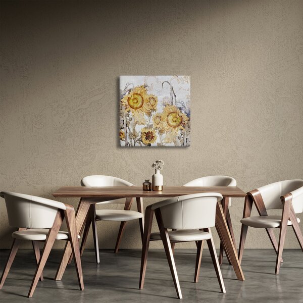 Obraz - Slunečnice ve zdi (30x30 cm)