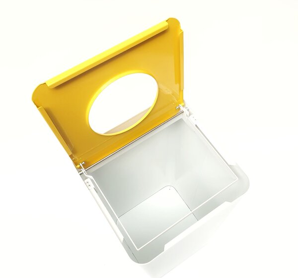Odpadkový koš na tříděný odpad Caimi Brevetti Centolitri W, 100 L - žlutý, plast