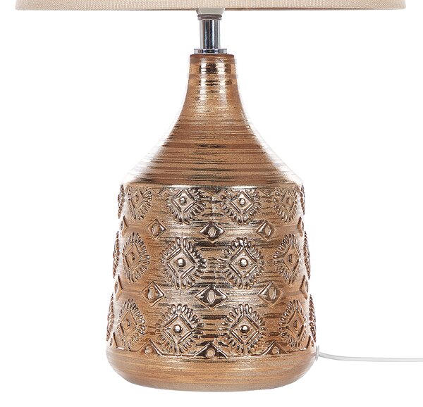 Stolní lampa WARI Keramika Zlatohnědá