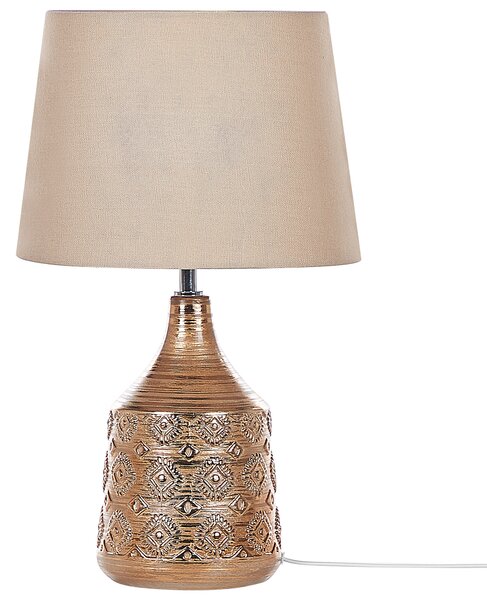 Stolní lampa WARI Keramika Zlatohnědá