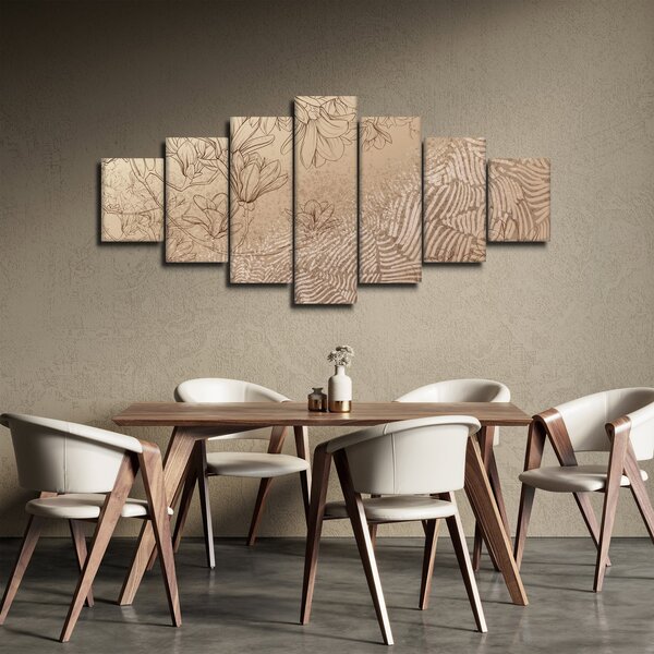 Obraz - Kreslené květy (210x100 cm)