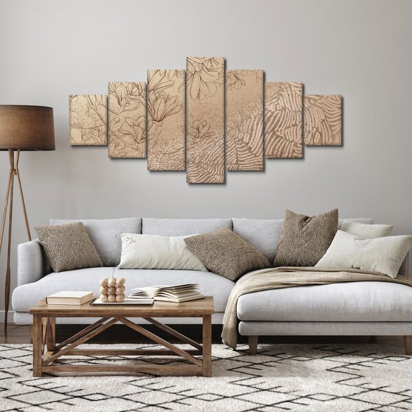 Obraz - Kreslené květy (210x100 cm)
