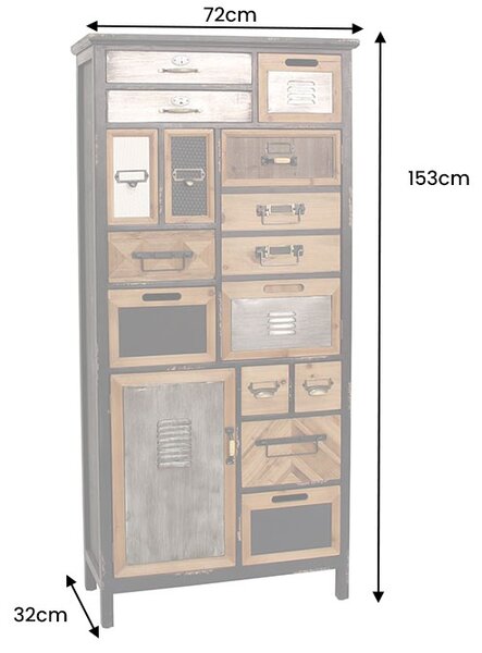 Vysoká komoda SECRETS 150 CM masiv borovice Nábytek | Úložné prostory | Komody | Vysoké