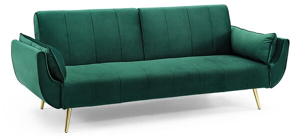Rozkladacia sedačka DIVAN 215 cm - zelená, zlatá