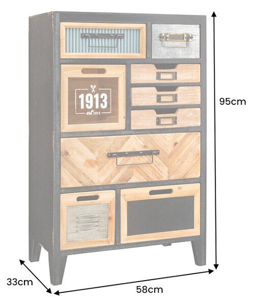 Vysoká komoda SECRETS 95 CM masiv borovice Nábytek | Úložné prostory | Komody | Vysoké